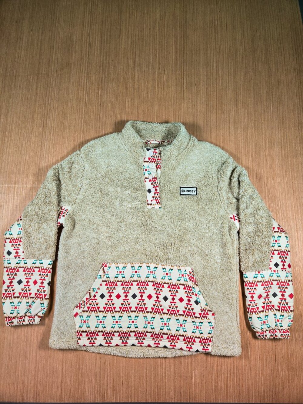 Hooey Women’s Aztec Fleece Pullover Cream Large